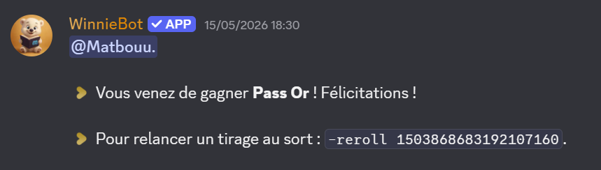 Annonce du gagnant du giveaway